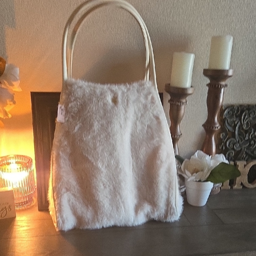 Victoria's Secret Plush Faux Fur Tote Bag in Cream - Women Bags - Picture 4 of 6